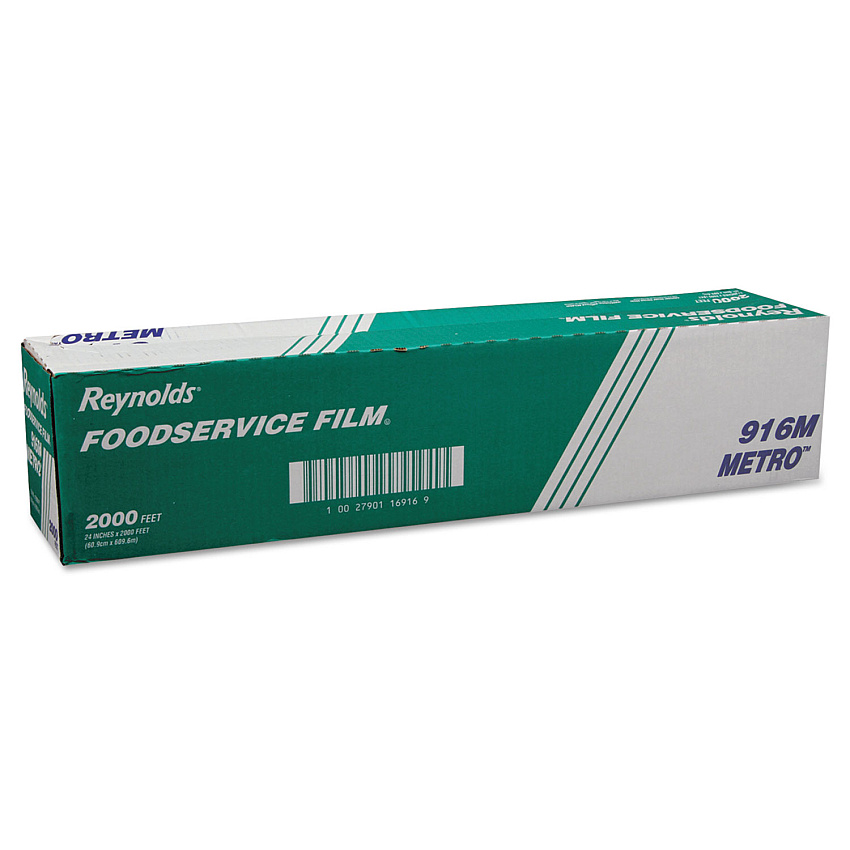 Reynolds Wrap Metro Light-Duty PVC Film Roll with Cutter Box, 24" x 2,000 ft, Clear (RFP916M)
