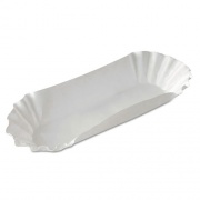 Dixie Medium Weight Fluted Hot Dog Trays, 8", White, 250/Pack, 12 Packs/Carton (HD8050)