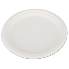 SCT ChampWare Heavyweight Bagasse Dinnerware, Plate, 10" dia, White, 500/Carton (18160)