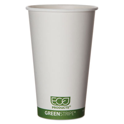 Eco-Products GreenStripe Renewable and Compostable Hot Cups, 16 oz,  50/Pack, 20 Packs/Carton (ECOEPBHC16GS)