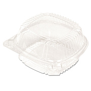 Pactiv Evergreen ClearView SmartLock Hinged Lid Container, Hoagie Container, 11 oz, 5.25 x 5.25 x 2.5, Clear, Plastic, 375/Carton (PCTYCI81050)