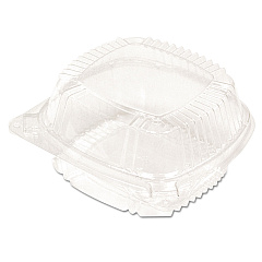 Pactiv Evergreen ClearView SmartLock Hinged Lid Container, Hoagie Container, 11 oz, 5.25 x 5.25 x 2.5, Clear, Plastic, 375/Carton (PCTYCI81050)