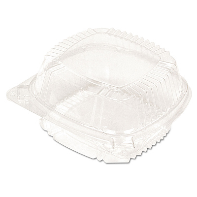 Pactiv Evergreen ClearView SmartLock Hinged Lid Container, Hoagie Container, 11 oz, 5.25 x 5.25 x 2.5, Clear, Plastic, 375/Carton (PCTYCI81050)