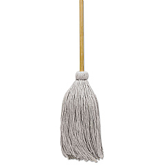 Boardwalk Cotton Deck Mop, #32 White Cotton Head, 50" Wood Handle, 6/Carton (BWKCD50032S)