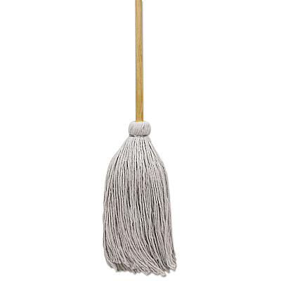 Boardwalk Cotton Deck Mop, #32 White Cotton Head, 50" Wood Handle, 6/Carton (BWKCD50032S)