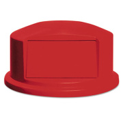 Rubbermaid Commercial Round BRUTE Dome Top with Push Door, 24.81w x 12.63h, Red (264788RED)