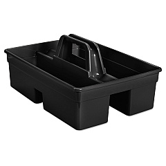 Rubbermaid Commercial Executive Carry Caddy, Two Compartments, Plastic, 10.75 x 6.5, Black (RCP1880994)