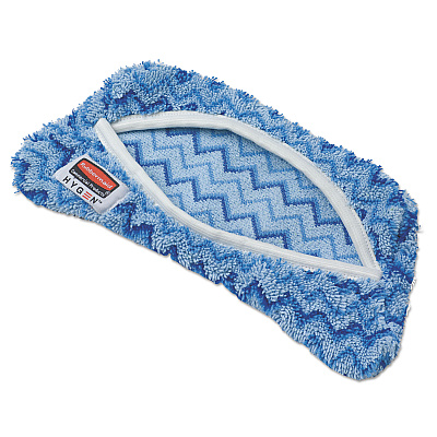 Rubbermaid Commercial HYGEN HYGEN Flexi Frame Damp Mop Covers, Microfiber, Blue, 8 x 8 (RCPQ891BLU)