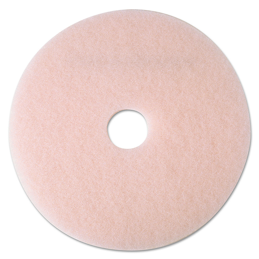 3M Ultra High-Speed Eraser Floor Burnishing Pad 3600, 24" Diameter, Pink, 5/carton (MMM25861)