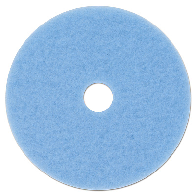 3M Hi-Performance Burnish Pad 3050, 27" Diameter, Sky Blue, 5/Carton (MMM59824)