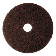 3M Low-Speed High Productivity Floor Pad 7100, 12" Diameter, Brown, 5/carton (MMM08440)