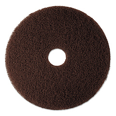 3M Low-Speed High Productivity Floor Pad 7100, 12" Diameter, Brown, 5/carton (MMM08440)