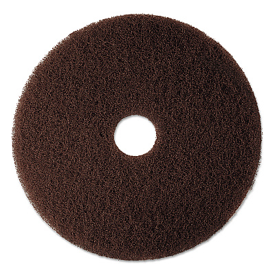 3M Low-Speed High Productivity Floor Pad 7100, 12" Diameter, Brown, 5/carton (MMM08440)