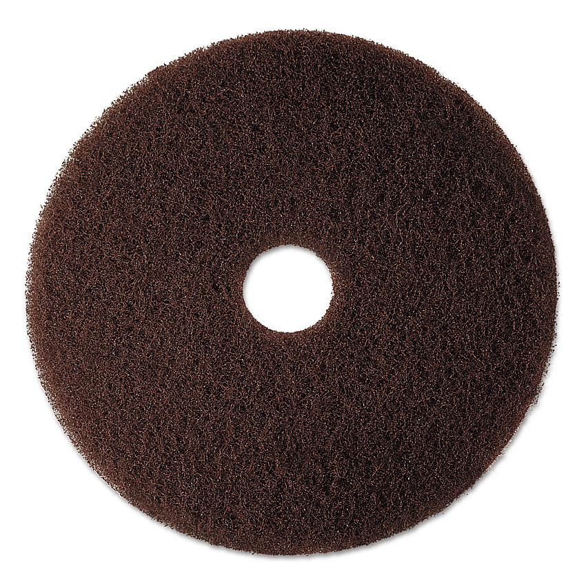 3M Low-Speed High Productivity Floor Pad 7100, 12" Diameter, Brown, 5/carton (MMM08440)