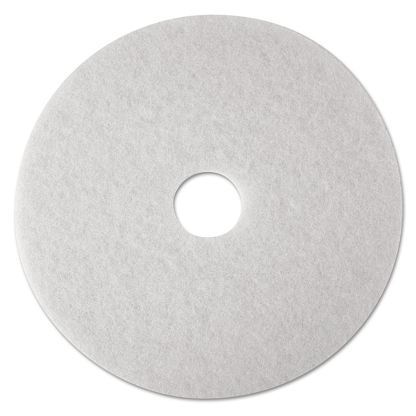 3M Low-Speed Super Polishing Floor Pads 4100, 24" Diameter, White, 5/Carton (MMM08488)