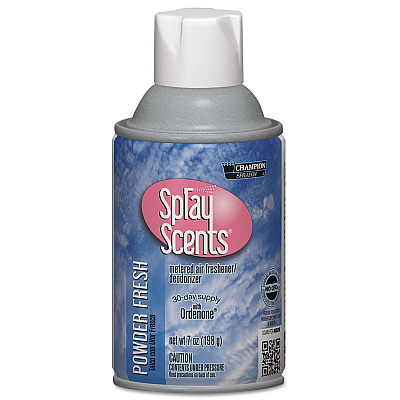 Chase Products Champion Sprayon SPRAYScents Metered Air Freshener Refill, Powder Fresh, 7 oz Aerosol Spray, 12/Carton (CHP5185)