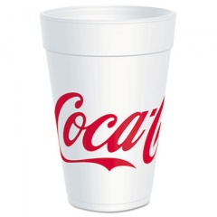 Dart Coca-Cola Foam Cups, Foam, Red/white, 32 Oz, 25/bag, 20 Bags/carton (32TJ32C)