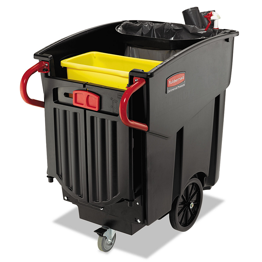 Rubbermaid Commercial Mega BRUTE Mobile Container, 120 gal, Plastic, Black (RCP9W73BLA)