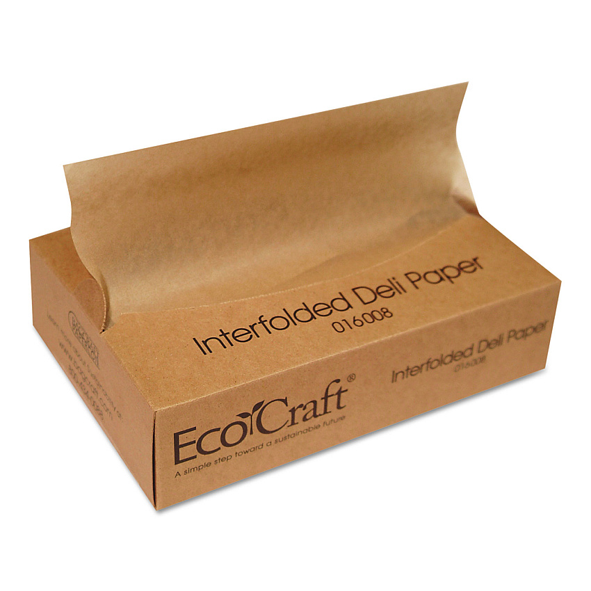 Bagcraft EcoCraft Interfolded Soy Wax Deli Sheets, 8 x 10.75, 500/Box, 12 Boxes/Carton (BGC016008)