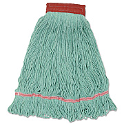 Boardwalk Wideband Looped-End Mop Heads, Large, Green, 12/Carton (BWKLM30314L)