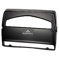 Georgia Pacific Professional Safe-T-Gard Toilet Seat Cover Dispenser, Half-Fold, 16.38 x 2.5 x 11.75, Black (GPC57748)