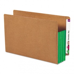Smead Redrope Drop-Front End Tab File Pockets, Fully Lined 6.5" High Gussets, 3.5" Expansion, Legal Size, Redrope/Green, 10/Box (74680)