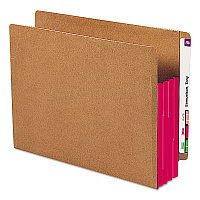 Smead Redrope Drop-Front End Tab File Pockets, Fully Lined 6.5" High Gussets, 3.5" Expansion, Letter Size, Redrope/Red, 10/Box (SMD73686)