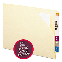 Smead End Tab File Jacket with Antimicrobial Product Protection, Shelf-Master Reinforced Straight Tab, Letter Size, Manila, 100/Box (SMD75715)