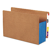 Smead Redrope Drop-Front End Tab File Pockets, Fully Lined 6.5" High Gussets, 5.25" Expansion, Legal Size, Redrope/Blue, 10/Box (SMD74689)