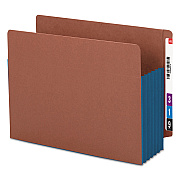 Smead Redrope Drop-Front End Tab File Pockets, Fully Lined 6.5" High Gussets, 5.25" Expansion, Letter Size, Redrope/Blue, 10/Box (SMD73689)