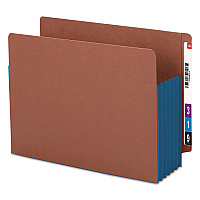 Smead Redrope Drop-Front End Tab File Pockets, Fully Lined 6.5" High Gussets, 5.25" Expansion, Letter Size, Redrope/Blue, 10/Box (SMD73689)