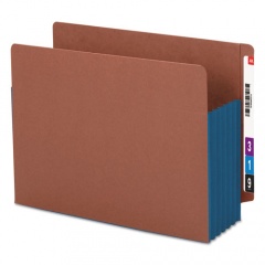 Smead Redrope Drop-Front End Tab File Pockets, Fully Lined 6.5" High Gussets, 5.25" Expansion, Letter Size, Redrope/Blue, 10/Box (73689)
