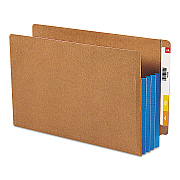 Smead Redrope Drop-Front End Tab File Pockets, Fully Lined 6.5" High Gussets, 3.5" Expansion, Legal Size, Redrope/Blue, 10/Box (SMD74679)