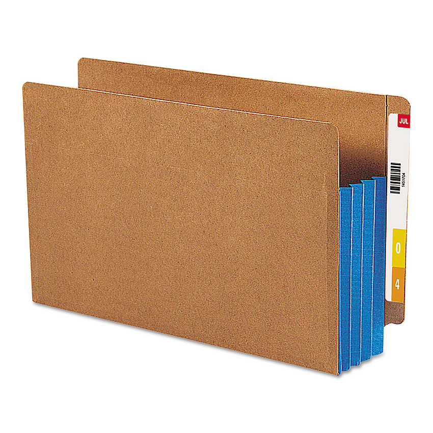 Smead Redrope Drop-Front End Tab File Pockets, Fully Lined 6.5" High Gussets, 3.5" Expansion, Legal Size, Redrope/Blue, 10/Box (SMD74679)