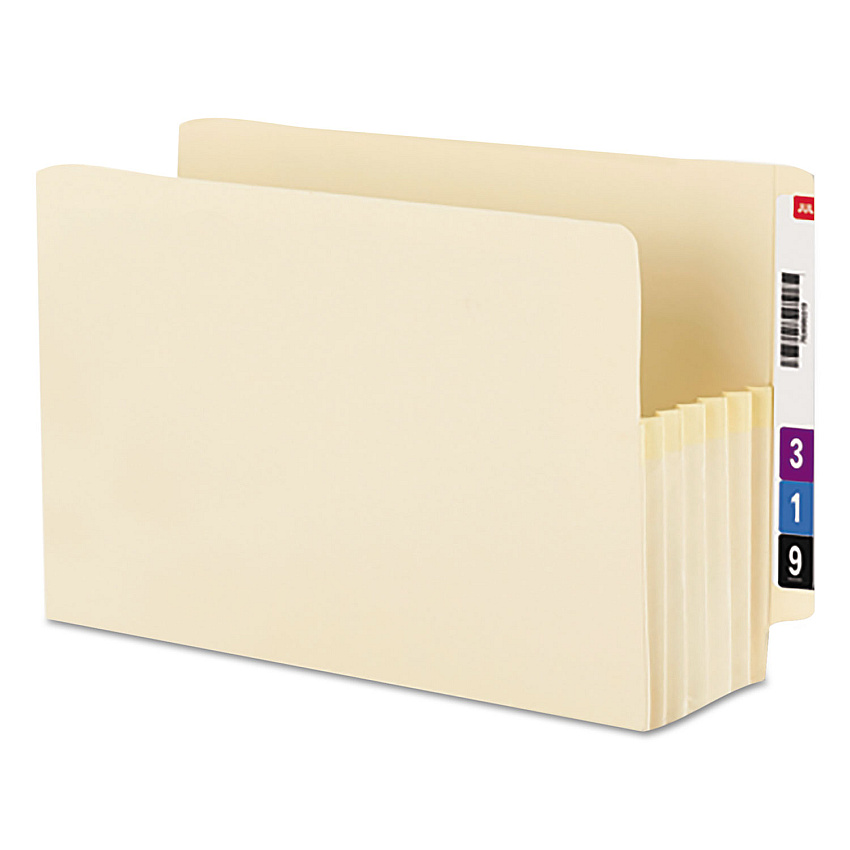 Smead Manila End Tab TUFF Pockets, 5.25" Expansion, Letter Size, Manila, 10/Box (SMD75160)