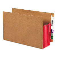 Smead Redrope Drop-Front End Tab File Pockets, Fully Lined 6.5" High Gussets, 5.25" Expansion, Legal Size, Redrope/Red, 10/Box (SMD74696)