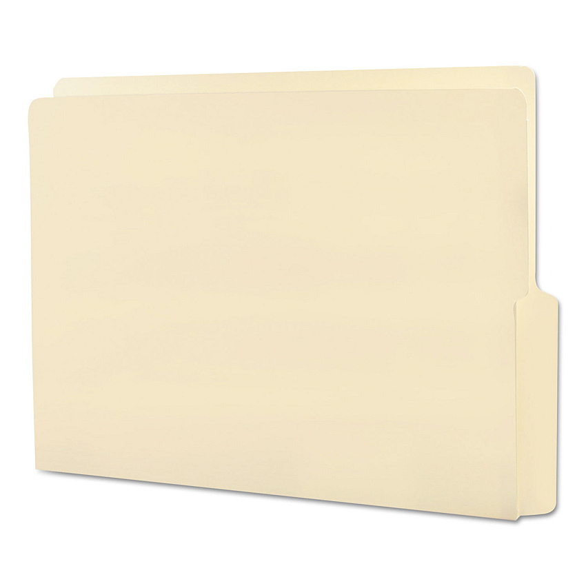 Smead Heavyweight Manila End Tab Folders, 9" High Front, 1/2-Cut Tabs: Bottom, Letter Size, 0.75" Expansion, Manila, 100/Box (SMD24128)