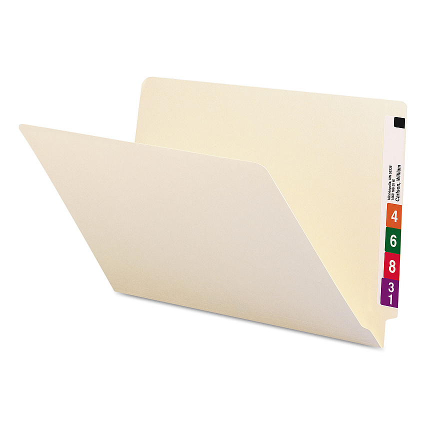 Smead Heavyweight Manila End Tab Folders, 9.5" High Front, Straight Tabs, Legal Size, 0.75" Expansion, Manila, 100/Box (SMD27100)