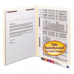 Smead Manila End Tab Fastener Folders with Reinforced Tabs, 11-pt Stock, 2 Fasteners, Letter Size, Manila Exterior, 50/Box (34120)