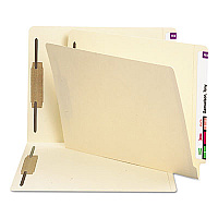 Smead End Tab Fastener Folders with Reinforced Straight Tabs, 11-pt Manila, 2 Fasteners, Letter Size, Manila Exterior, 250/Box (SMD34125)