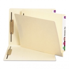 Smead End Tab Fastener Folders with Reinforced Straight Tabs, 11-pt Manila, 2 Fasteners, Letter Size, Manila Exterior, 250/Box (34125)