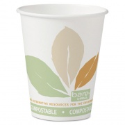 Solo Bare Eco-Forward PLA Paper Hot Cups, 8 oz, Leaf Design, White/Green/Orange, 50/Bag, 20 Bags/Carton (378PLABB)