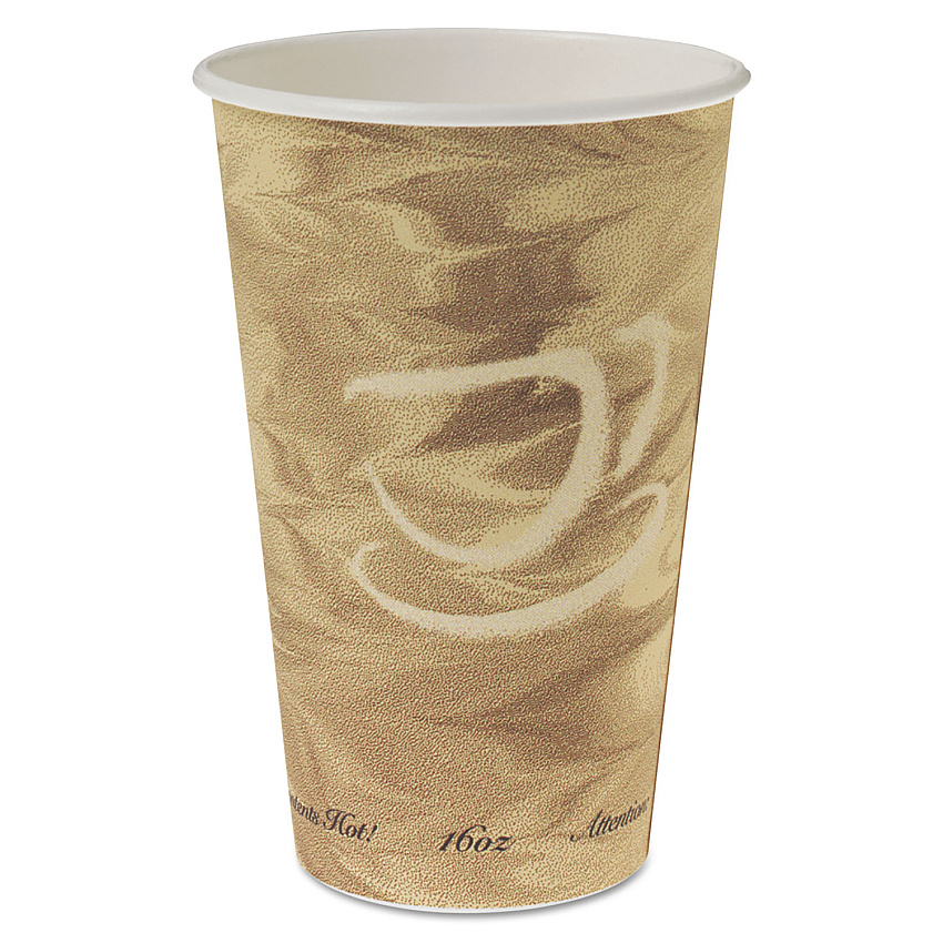 Solo Mistique Hot Paper Cups, 16 oz, Brown, 50/Sleeve, 20 Sleeves/Carton (SCC316MS)