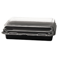 Solo Creative Carryouts Hinged Plastic Hot Deli Boxes, 24 Oz, 7.87 X 5.4 X 2.1, Black/clear, 200/carton (SCC846612PS94)
