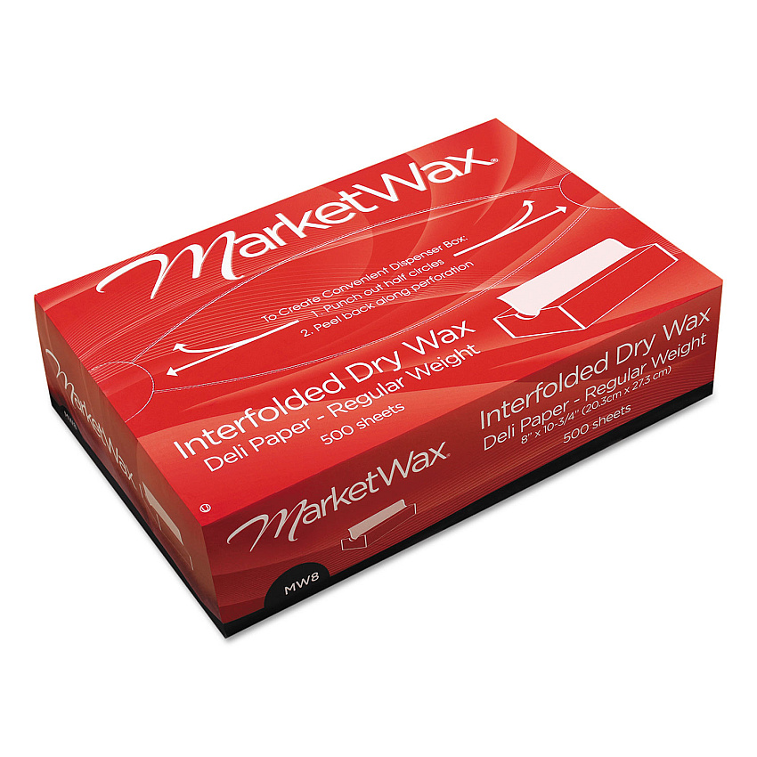 Bagcraft QF12 Interfolded Dry Wax Deli Paper, 12 x 10.75, White, 500/Box, 12 Boxes/Carton (BGC011012)