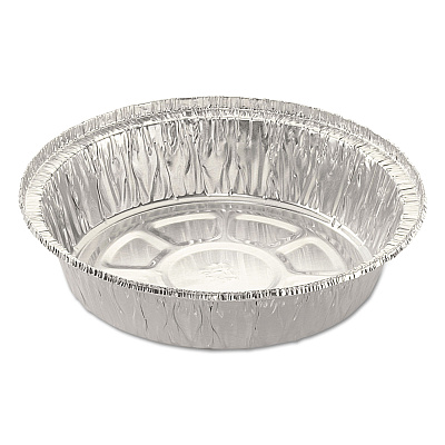 HFA Round Aluminum Container, 24 oz, 7" Diameter, Silver, 500/Carton (HFA204700)