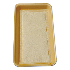 International Tray Pads Meat Tray Pads, 6 x 4.5, White/Yellow, Paper, 1,000/Carton (ITRTA1341108)