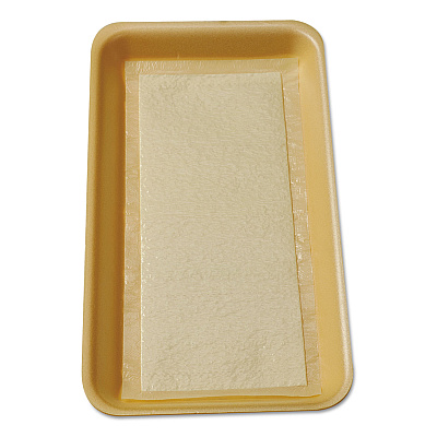 International Tray Pads Meat Tray Pads, 6 x 4.5, White/Yellow, Paper, 1,000/Carton (ITRTA1341108)