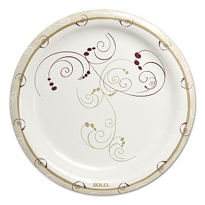 Solo Symphony Paper Dinnerware, ProPlanet Seal, Heavyweight Plate, 9" dia, Tan, 125/Pack, 4 Packs/Carton (SCCHP9SJ8001CT)