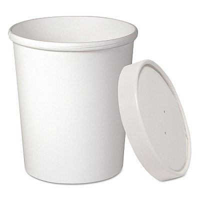 Solo Flexstyle Double Poly Food Combo Packs, 32 oz, White, Paper, 25 Cups and 25 Lids/Pack, 10 Packs/Carton (SCCKHB32A)